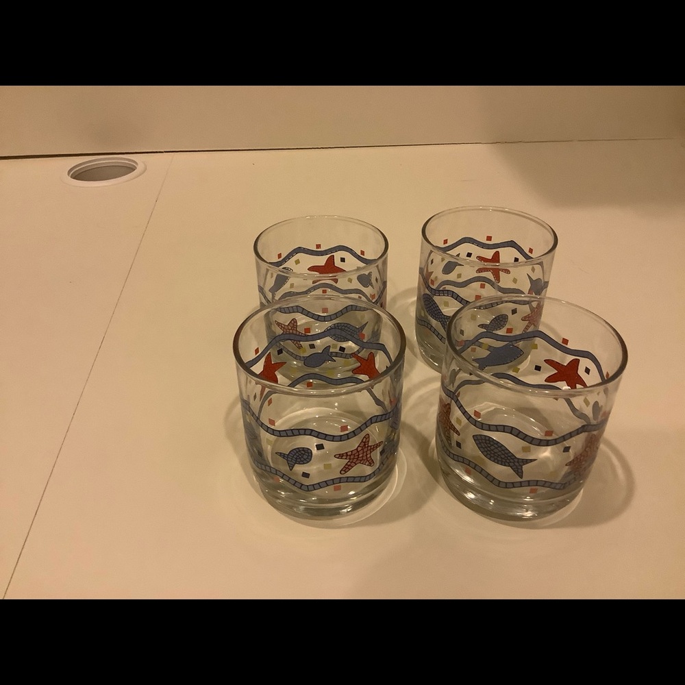 4/Decorative Juice Glasses